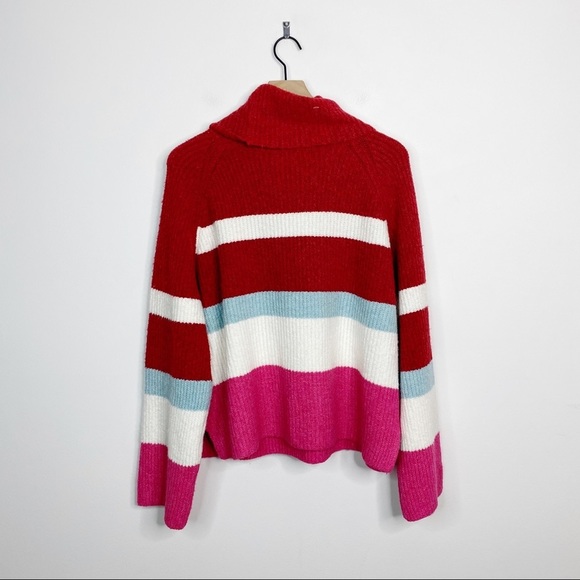 Abound Color Block Striped Mockneck Cozy Sweater XXL - Picture 5 of 7